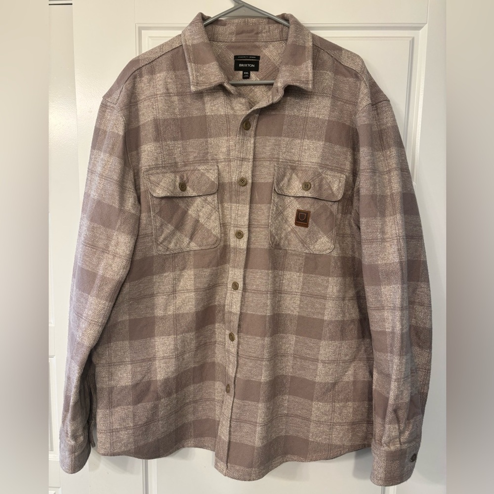 Brixton  heavyweight flannel Shirt in Brown and Cream